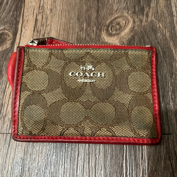 Coach Wallet with Red Detail and ID Holder - Picture 1 of 5